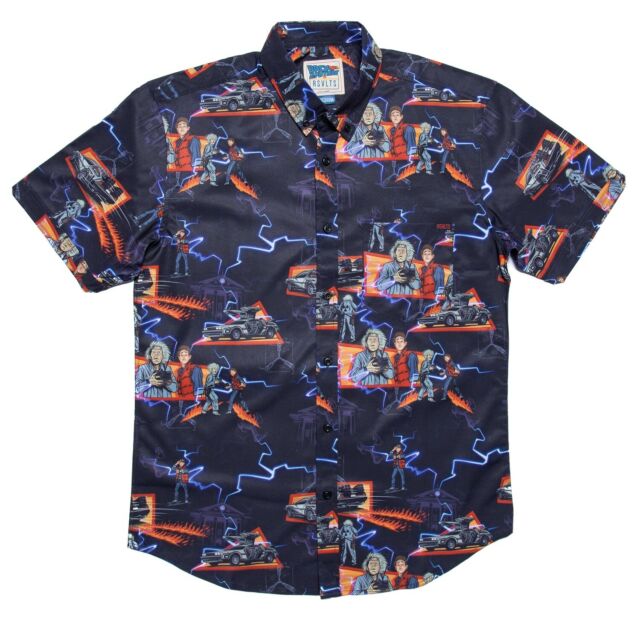 RSVLTS Outatime KUNUFLEX Short Sleeve Shirt in Blue — front view