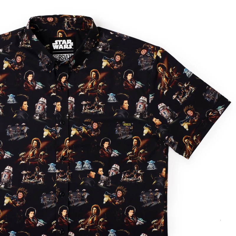 RSVLTS Peli Motto KUNUFLEX Short Sleeve Shirt in Black — front view
