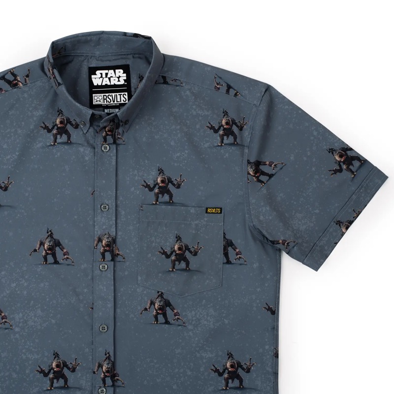 RSVLTS Rancor KUNUFLEX Short Sleeve Shirt in Gray — front view