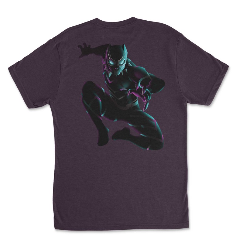 RSVLTS Panther Jump Crewneck Tee in Purple — front view