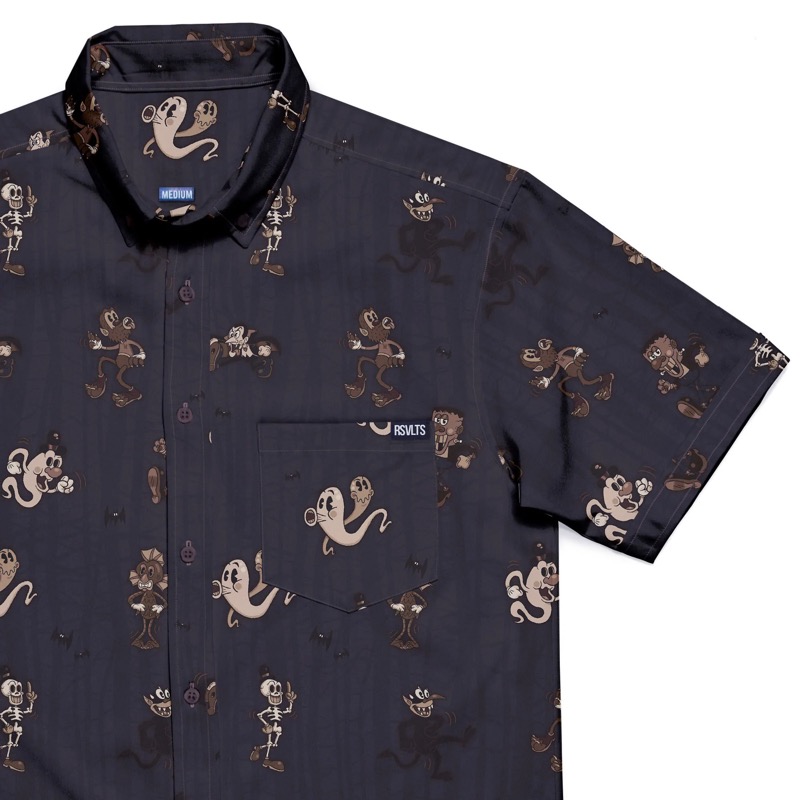 RSVLTS Sepia KUNUFLEX Short Sleeve Shirt in Gray — detail 2