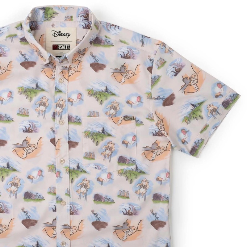 RSVLTS Pride Rock KUNUFLEX Short Sleeve Shirt in White — front view