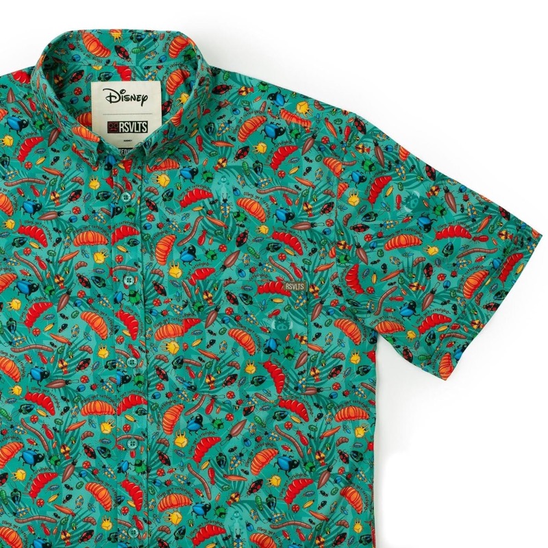 RSVLTS Slimy, Yet Satisfying KUNUFLEX Short Sleeve Shirt in Green — front view