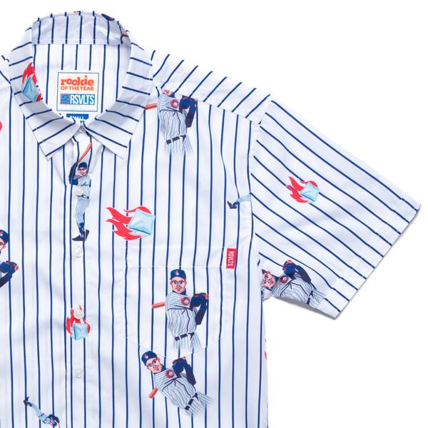 RSVLTS Brickma Hot Ice – Home KUNUFLEX Short Sleeve Shirt in Gray — front view