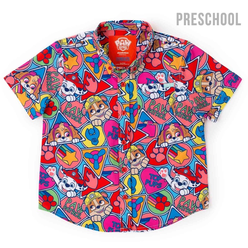 RSVLTS Top Pups KUNUFLEX Short Sleeve Shirt in Red — front view