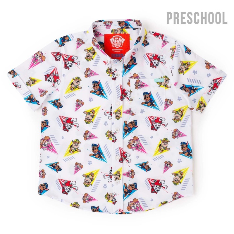 RSVLTS Puppy Power KUNUFLEX Short Sleeve Shirt in White — front view