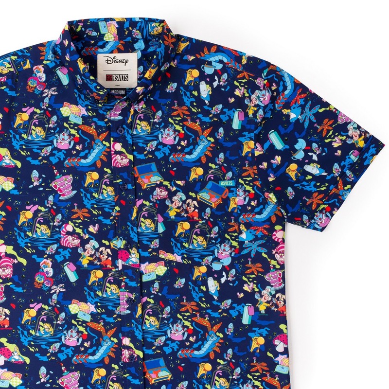RSVLTS Trippy Tea KUNUFLEX Short Sleeve Shirt in Blue — front view