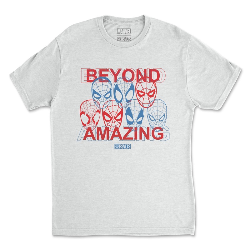 RSVLTS Outlined Spidey Crewneck Tee in White — front view
