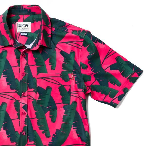 RSVLTS Coconut Grove KUNUFLEX Short Sleeve Shirt in Red — front view