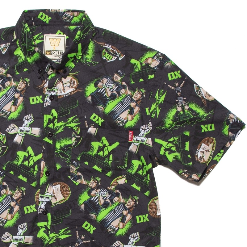 RSVLTS DX Summer Slam KUNUFLEX Short Sleeve Shirt in Black — front view