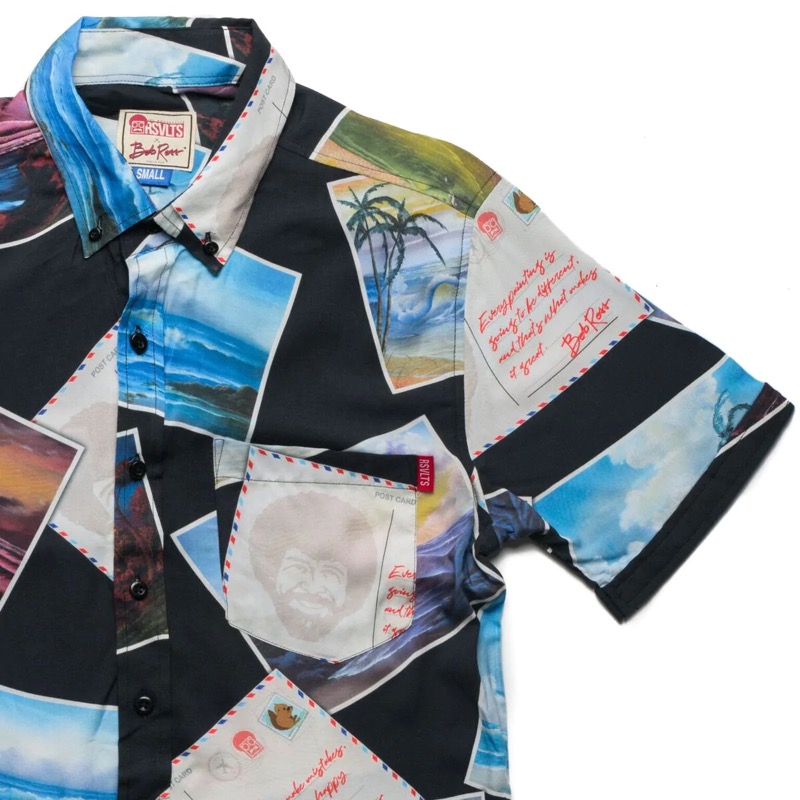RSVLTS From Bob Ross With Love KUNUFLEX Short Sleeve Shirt in Black — detail 2
