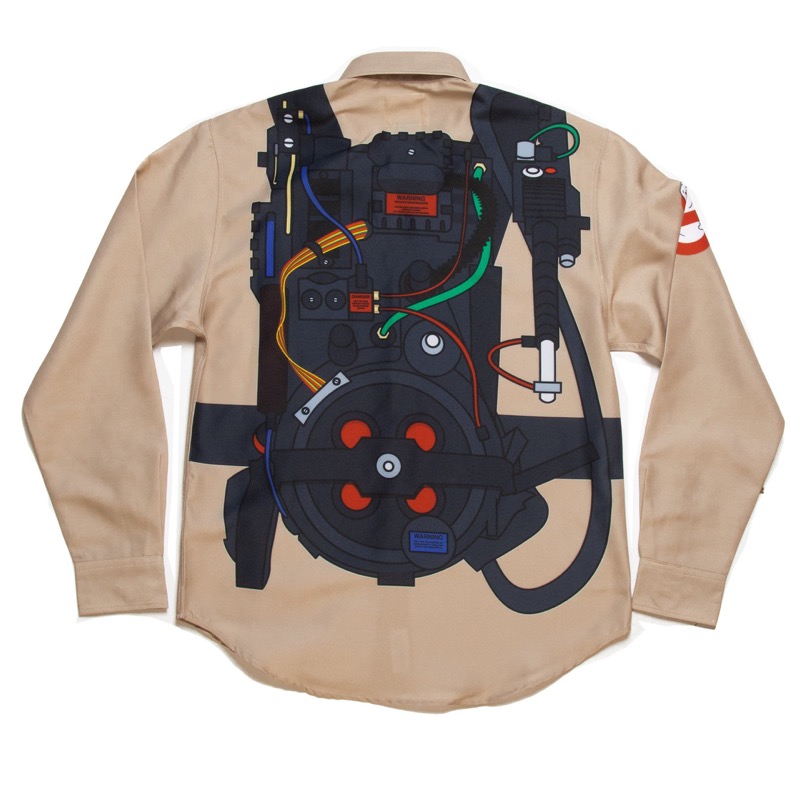 RSVLTS Who Ya Gonna Call? Long Sleeve Shirt in Brown — detail 2