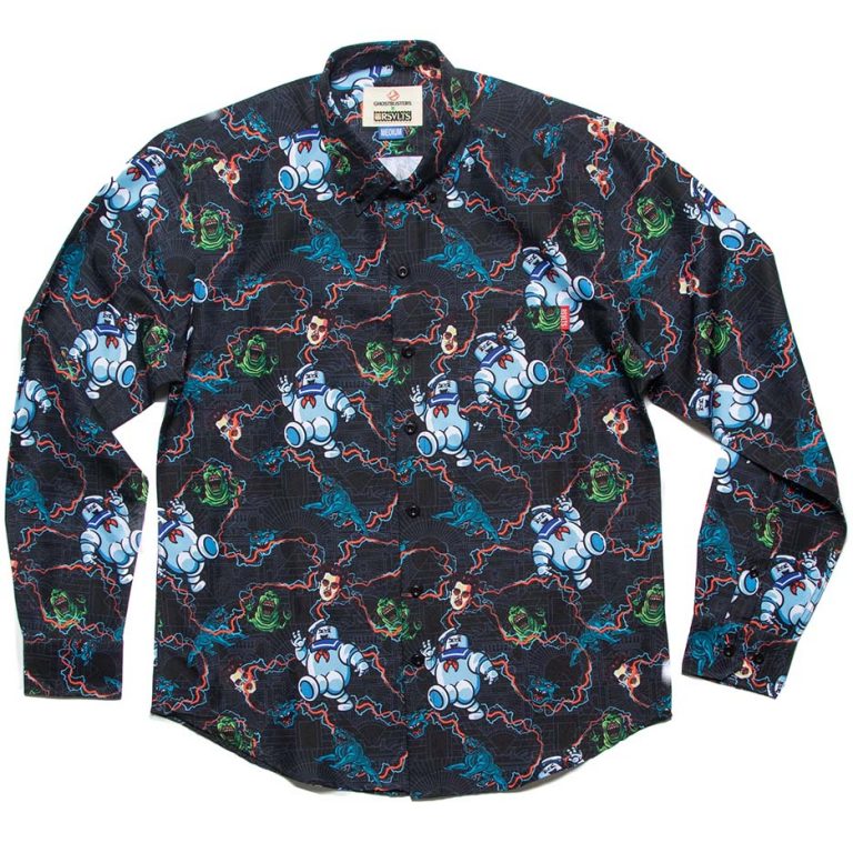 RSVLTS Oh My Gozer Long Sleeve Shirt in Black — front view