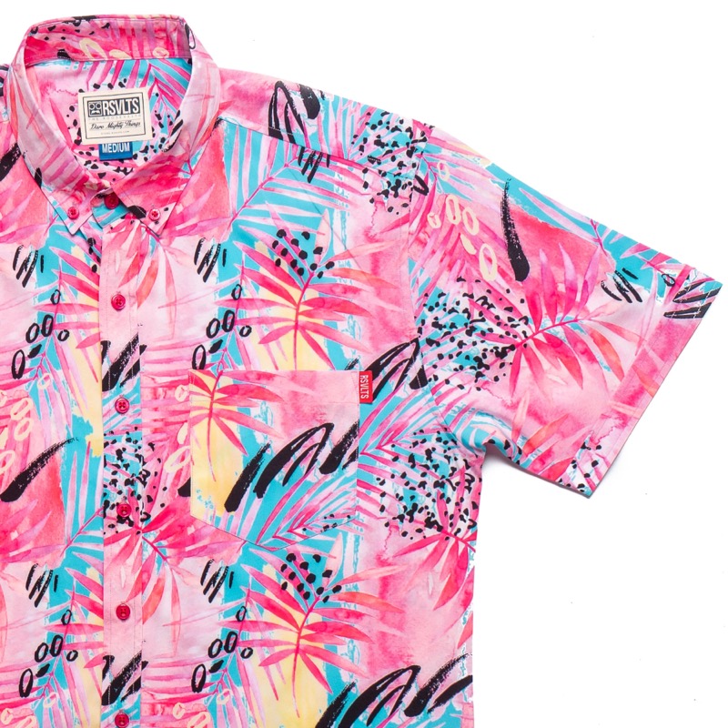 RSVLTS OG Ramblebousse KUNUFLEX Short Sleeve Shirt in Red — front view