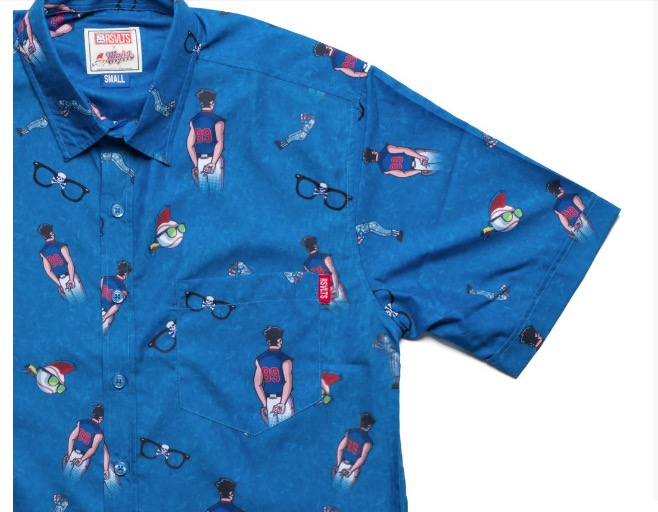 RSVLTS Wild Thing KUNUFLEX Short Sleeve Shirt in Blue — front view