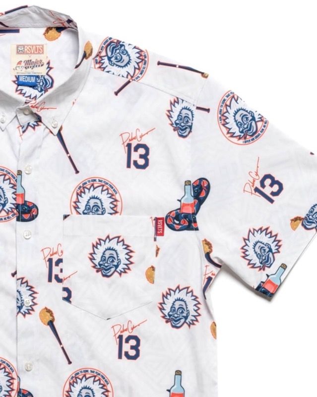 RSVLTS Pedro Cerrano & Jobu’s Voodoo KUNUFLEX Short Sleeve Shirt in White — front view