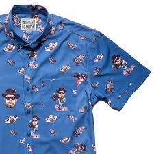 RSVLTS That Funky Muncy KUNUFLEX Short Sleeve Shirt in Blue — front view