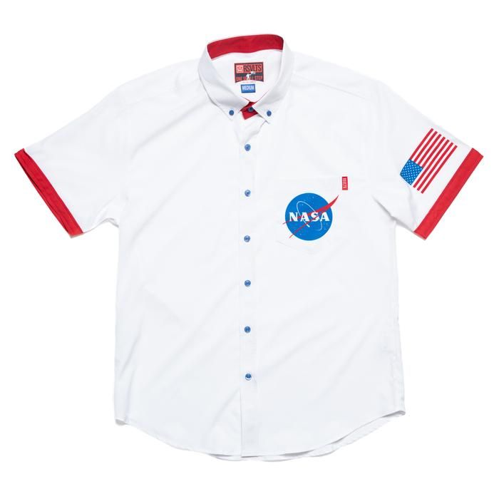 RSVLTS NASA Apollo XII Space Walk KUNUFLEX Short Sleeve Shirt in White — detail 2