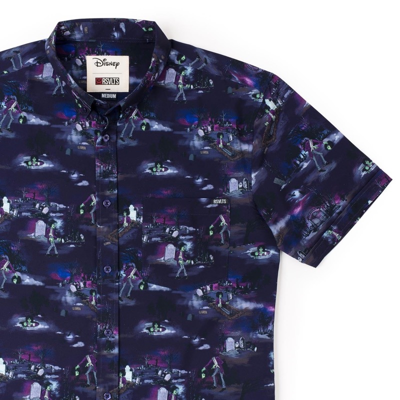 RSVLTS Billy’s Graveyard Shift KUNUFLEX Short Sleeve Shirt in Purple — front view