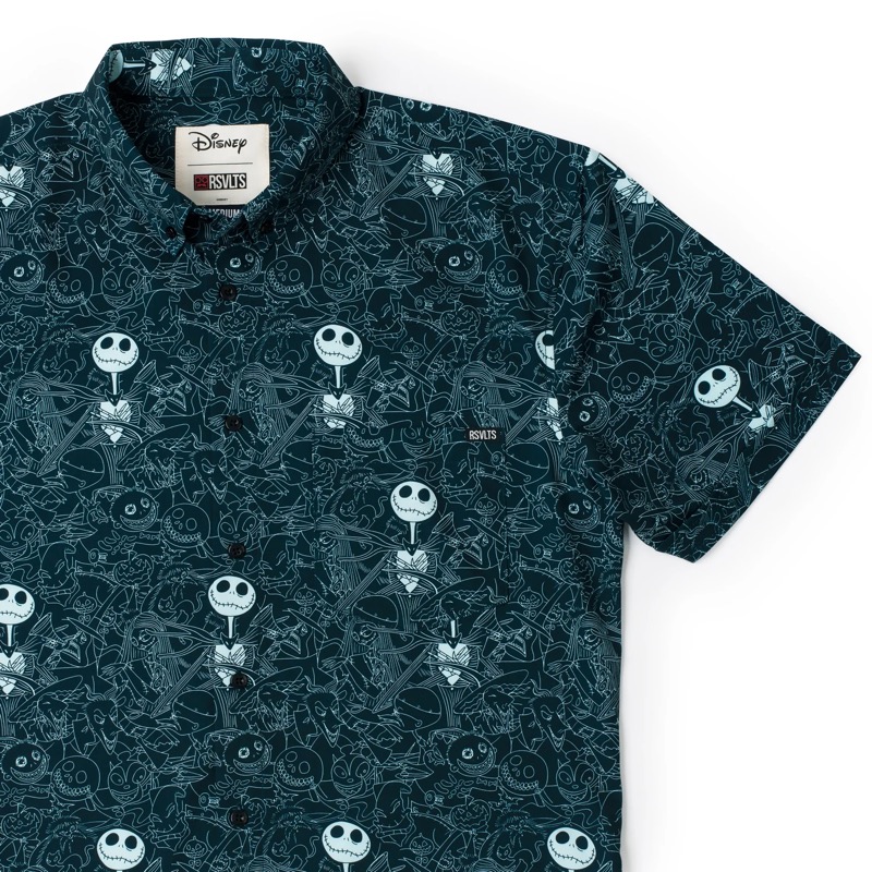 RSVLTS Bone Daddy KUNUFLEX Short Sleeve Shirt in Green — front view