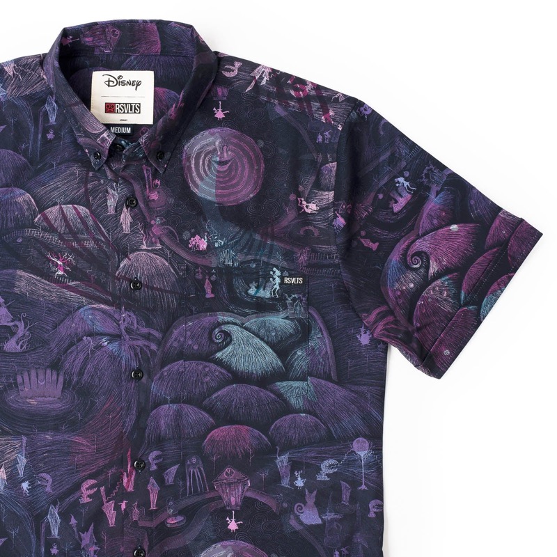 RSVLTS Halloween Town KUNUFLEX Short Sleeve Shirt in Purple — front view