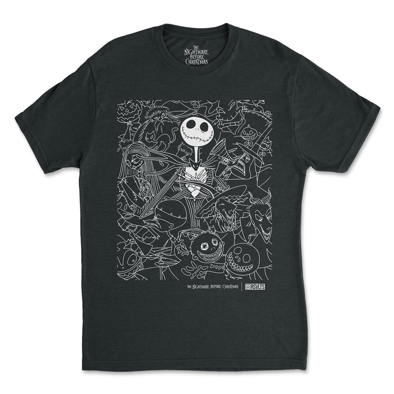RSVLTS Outlines Crewneck Tee in Black — front view