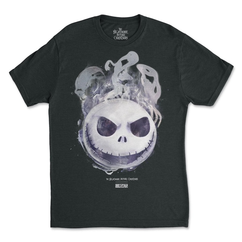 RSVLTS Ghosts Crewneck Tee in Black — front view
