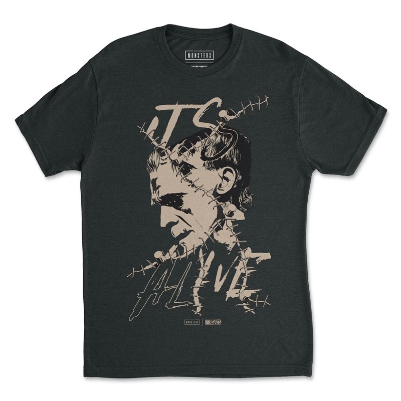 RSVLTS It’s Alive Crewneck Tee in Black — front view