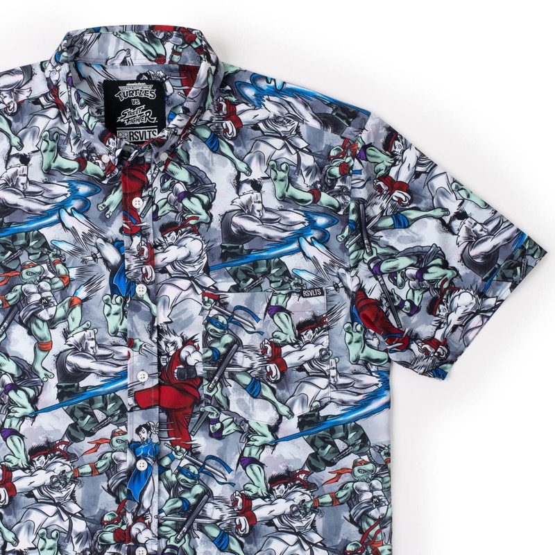 RSVLTS Double KO KUNUFLEX Short Sleeve Shirt in White — front view