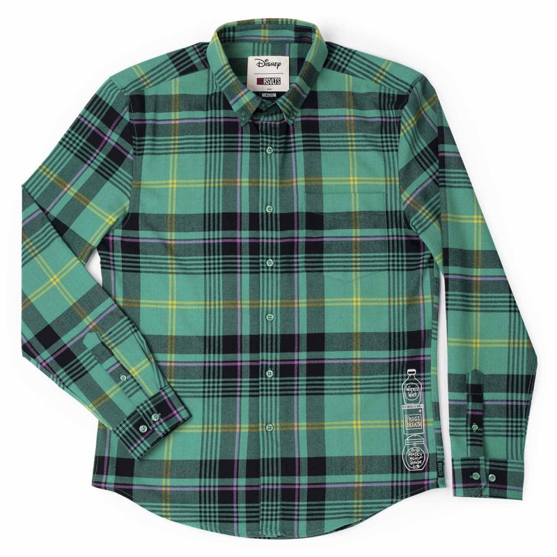 RSVLTS Queen of Screams BorlandFlex Long Sleeve Flannel in Green — front view