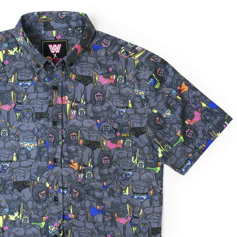 RSVLTS Spirit of the Ultimate Warrior KUNUFLEX Short Sleeve Shirt in Gray — front view