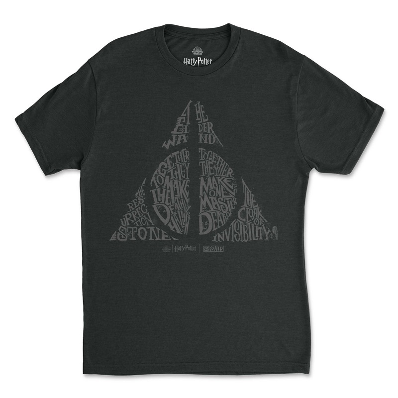 RSVLTS Elder Wand Crewneck Tee in Black — front view