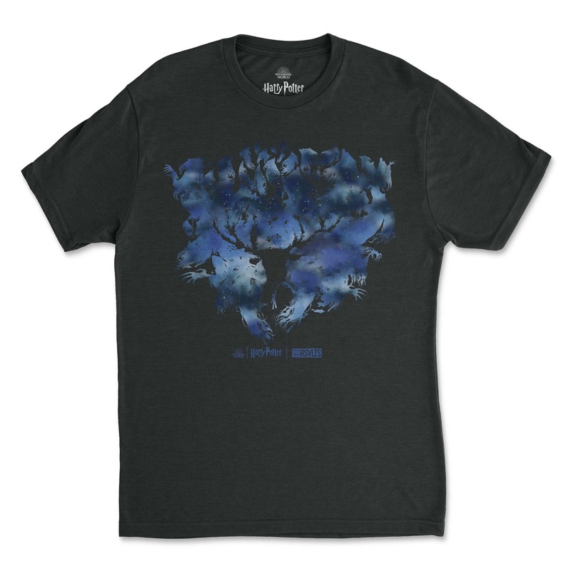 RSVLTS Patronus Crewneck Tee in Black — front view