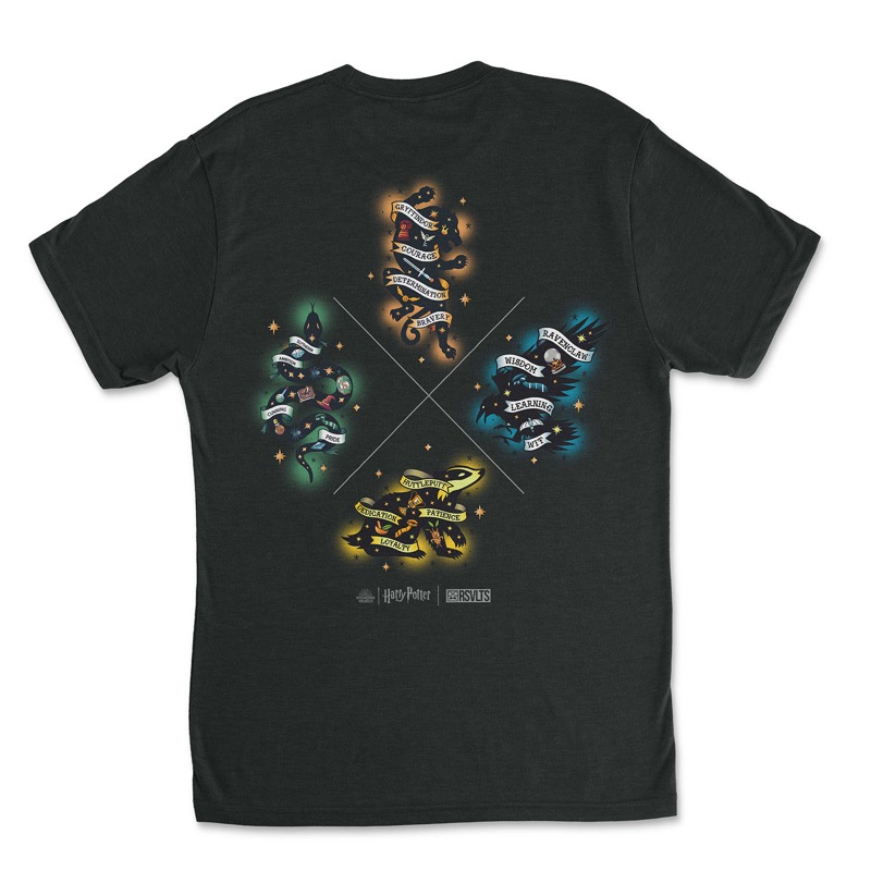 RSVLTS House Ink Crewneck Tee in Black — front view