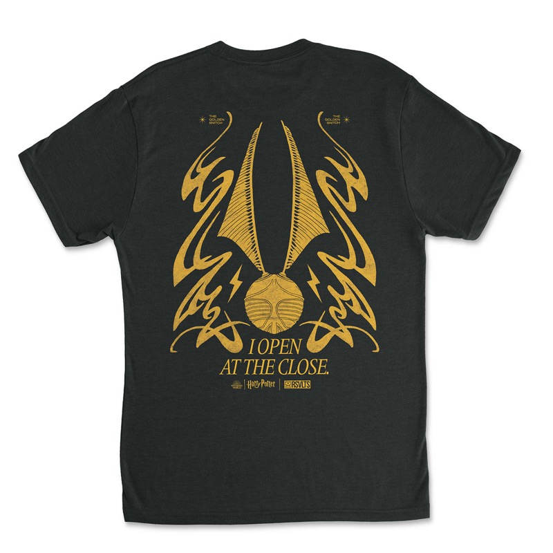 RSVLTS Golden Snitch Crewneck Tee in Black — front view