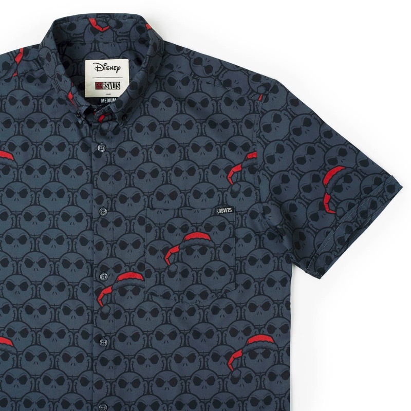 RSVLTS Seasons Screamings KUNUFLEX Short Sleeve Shirt in Black — front view
