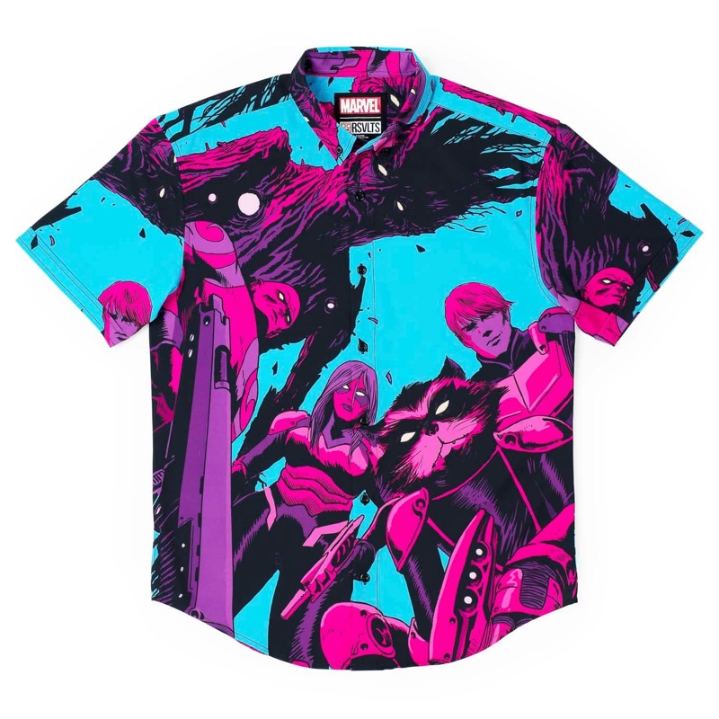 RSVLTS ‘Bout To Drop An Awesome Mix KUNUFLEX Short Sleeve Shirt in Blue — front view