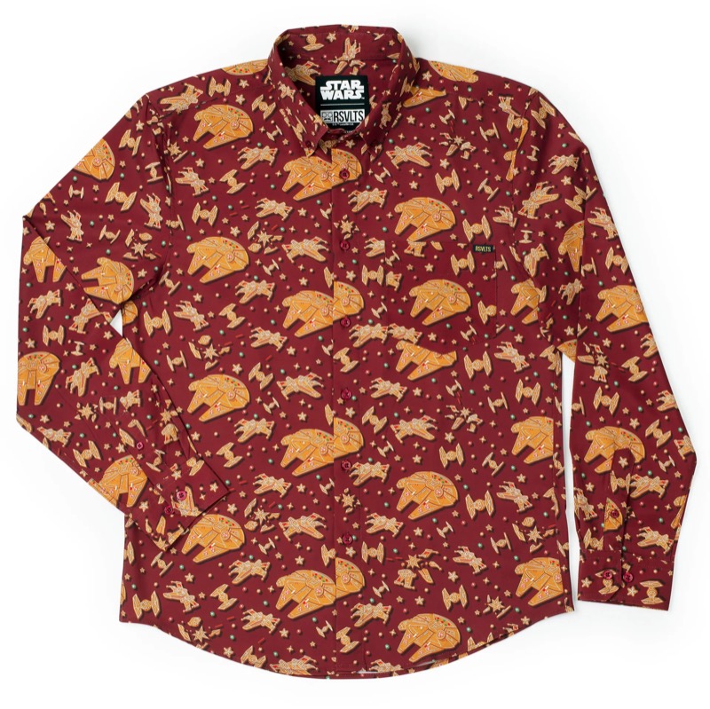 RSVLTS Rebel Crumb Long Sleeve Shirt in Red — front view