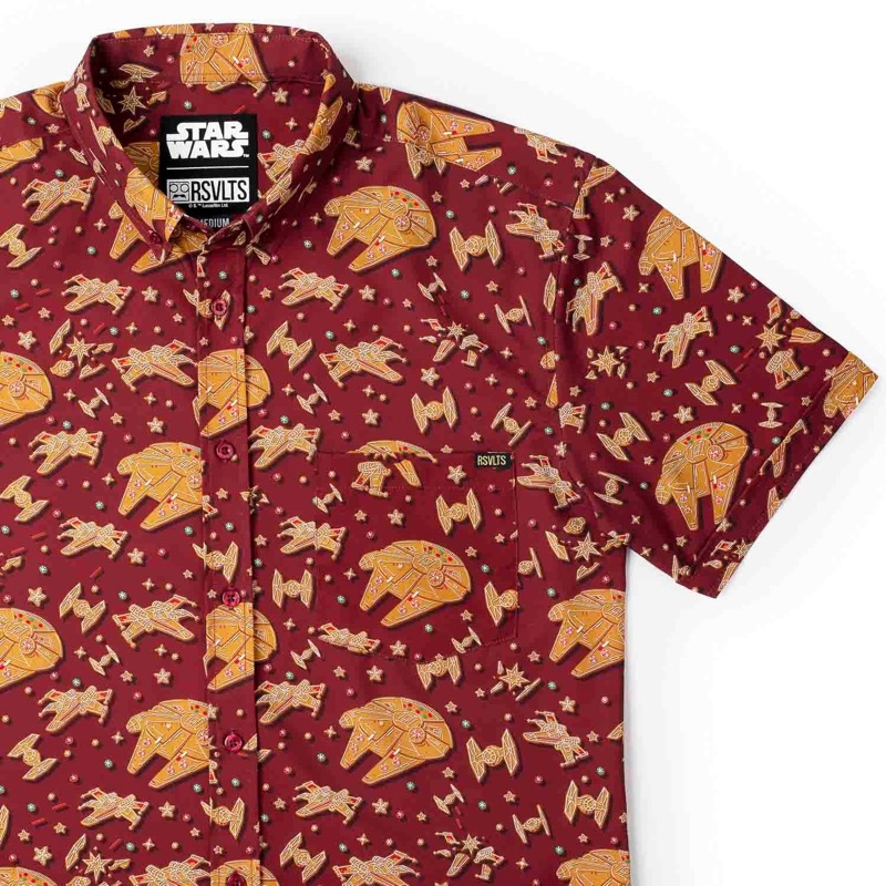RSVLTS Rebel Crumb KUNUFLEX Short Sleeve Shirt in Red — front view