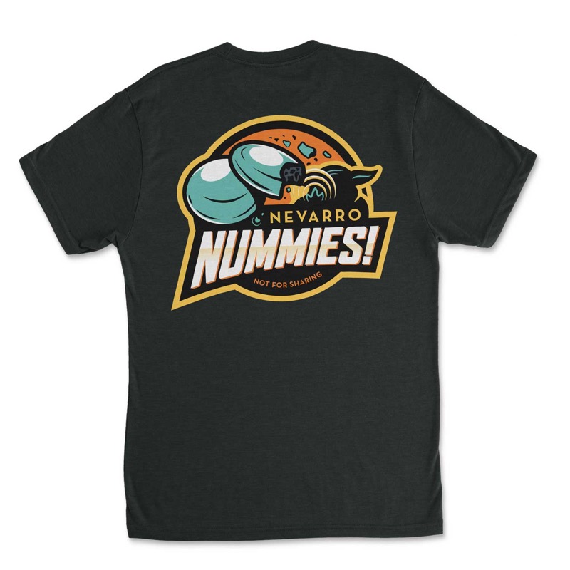 RSVLTS Nevarro Nummies Crewneck Tee in Black — front view