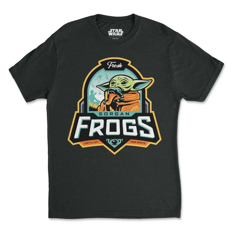 RSVLTS Sorgan Frogs Crewneck Tee in Black — front view