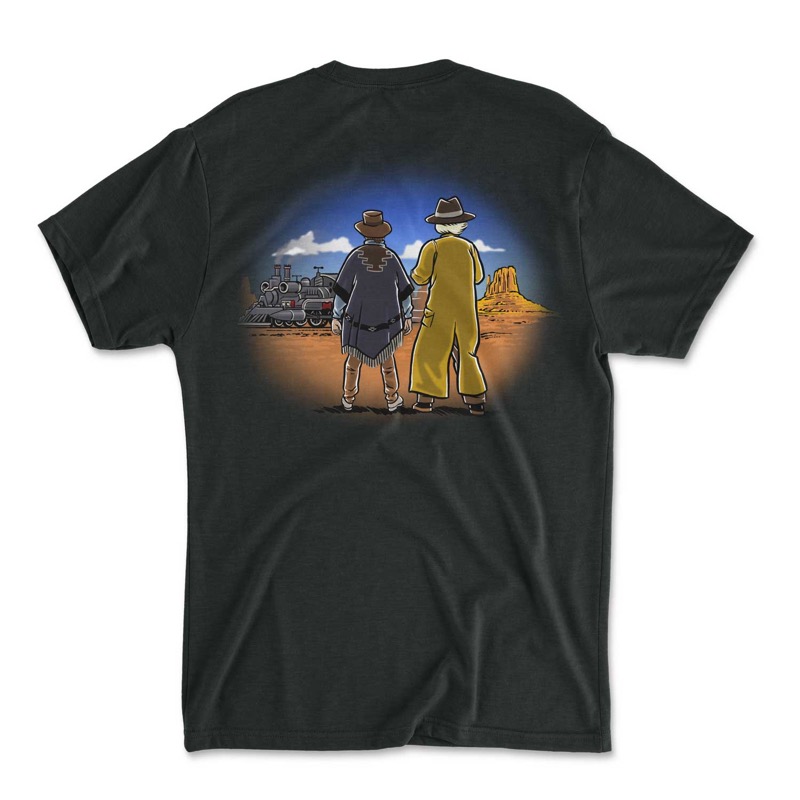 RSVLTS Flash in Time Part 3 Crewneck Tee in Black — front view