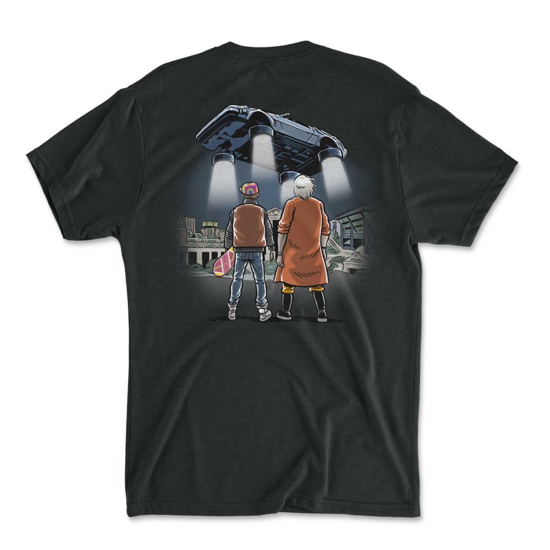 RSVLTS Flash in Time Part 2 Crewneck Tee in Black — front view