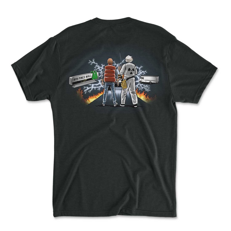 RSVLTS Flash in Time Part 1 Crewneck Tee in Black — front view