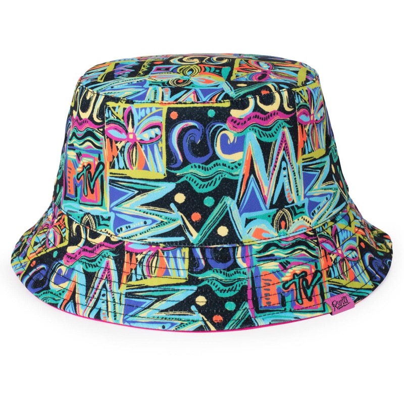 RSVLTS MTV Spring Break”Panama City Beach” reversible Bucket Hat in Multicolor — front view