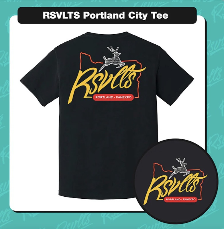 RSVLTS RSVLTS Portland City Crewneck Tee in Black — front view