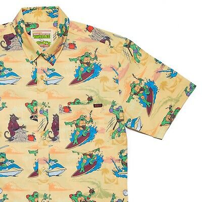 RSVLTS Turtlecation KUNUFLEX Short Sleeve Shirt in Yellow — front view