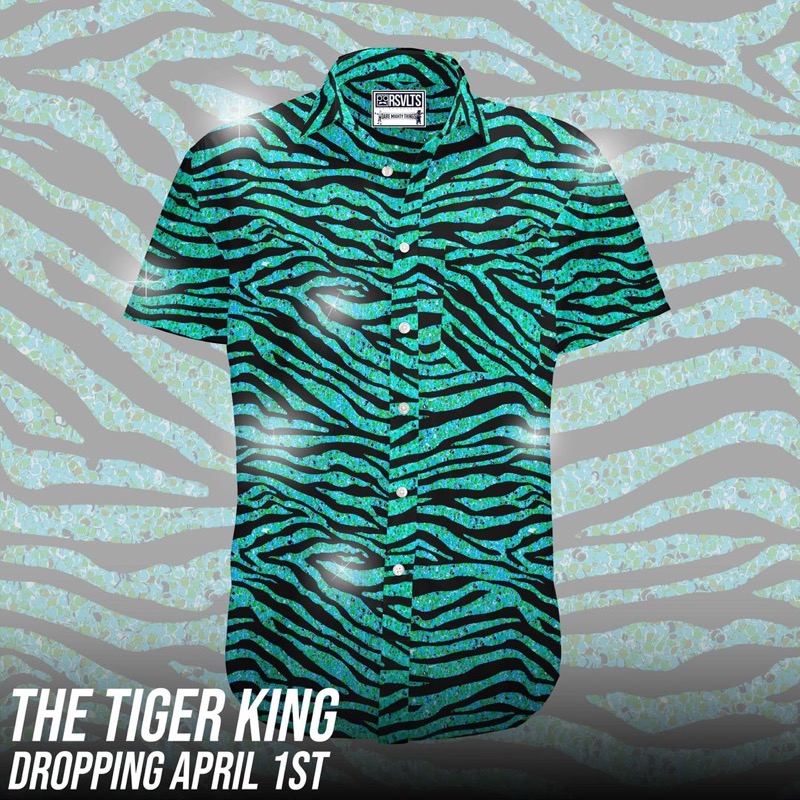 RSVLTS Tigre Exotico KUNUFLEX Short Sleeve Shirt in Green — front view