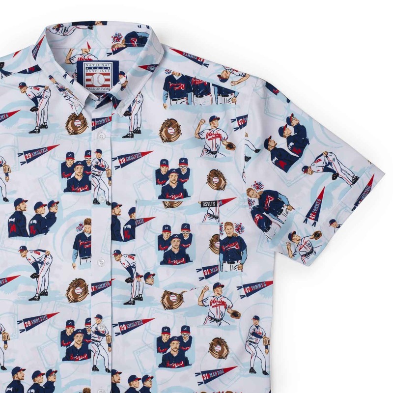 RSVLTS The Big Three KUNUFLEX Short Sleeve Shirt in Blue — front view