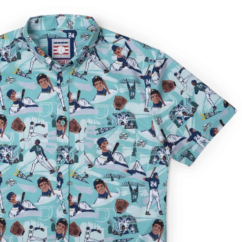 RSVLTS The Kid KUNUFLEX Short Sleeve Shirt in Blue — front view